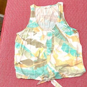Island vibe tank top with tie front
